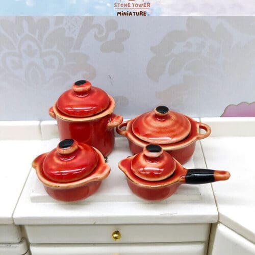 Miniature Red Cooking Pot