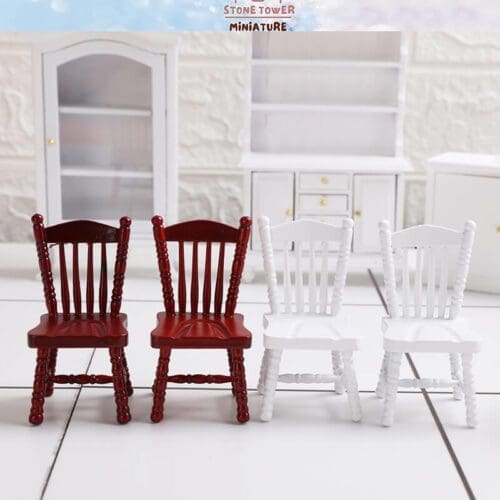 Miniature Wooden Red Chairs