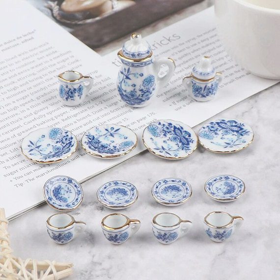 Miniature Porcelain Tea Cup Set