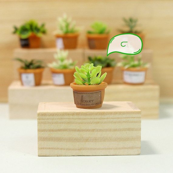 4pcs Green Miniature Potted Plants