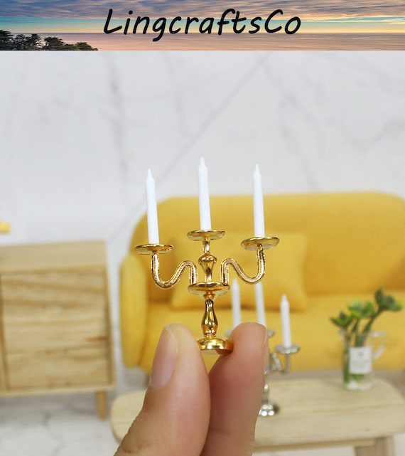 Dollhouse Miniature Candlesticks