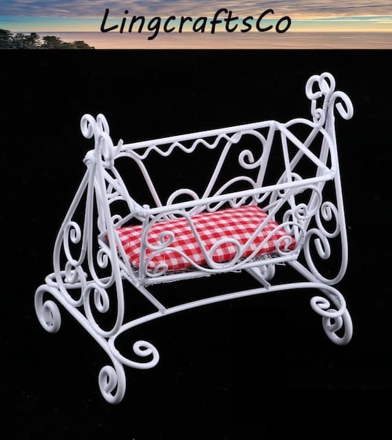 Dollhouse Metal Baby Cradle