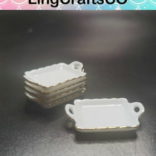 3PCS Miniature Ceramic Plate Tray