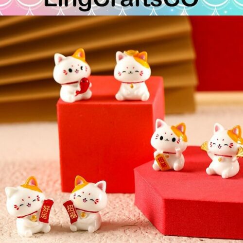 Miniature Lucky Cat Figurines