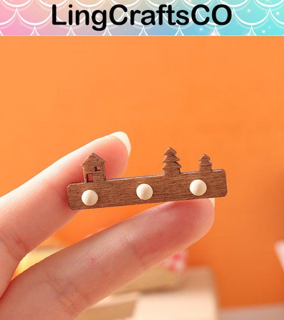 Miniature Wooden Wall Hooks