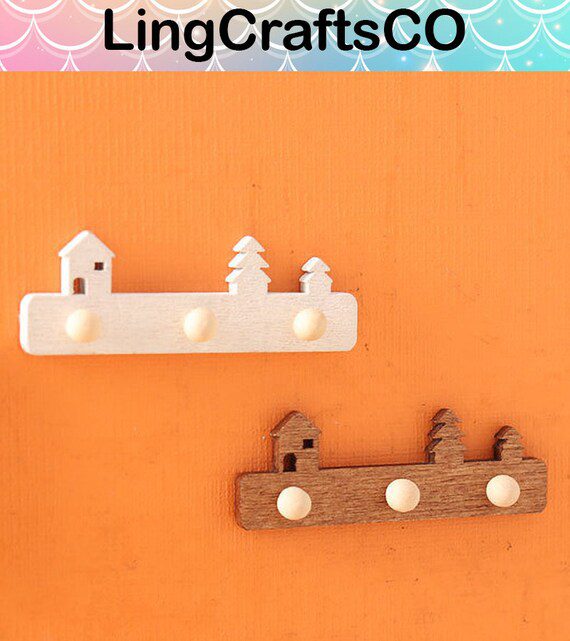 Miniature Wooden Wall Hooks