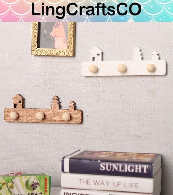 Miniature Wooden Wall Hooks