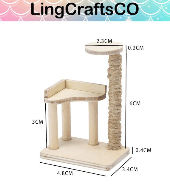 Miniature Wooden Cat Tower
