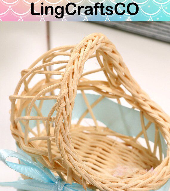 Miniature Wooden Flower Basket