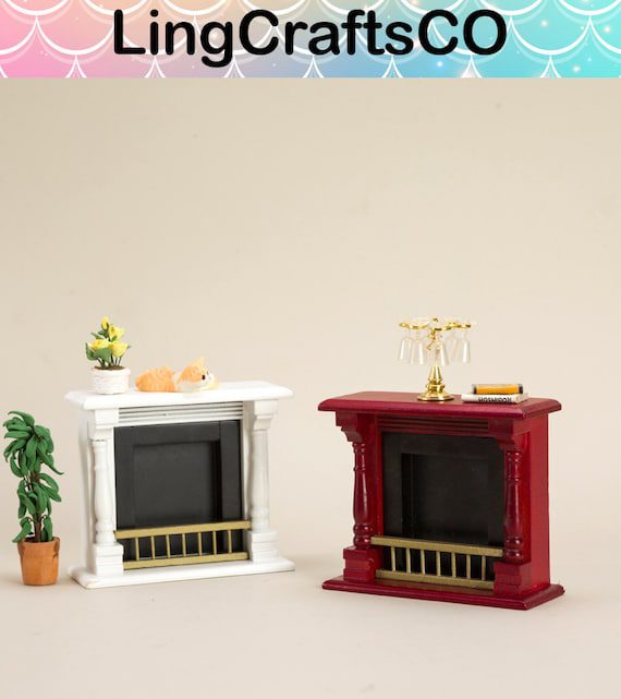 Miniature Wooden Fireplace Model