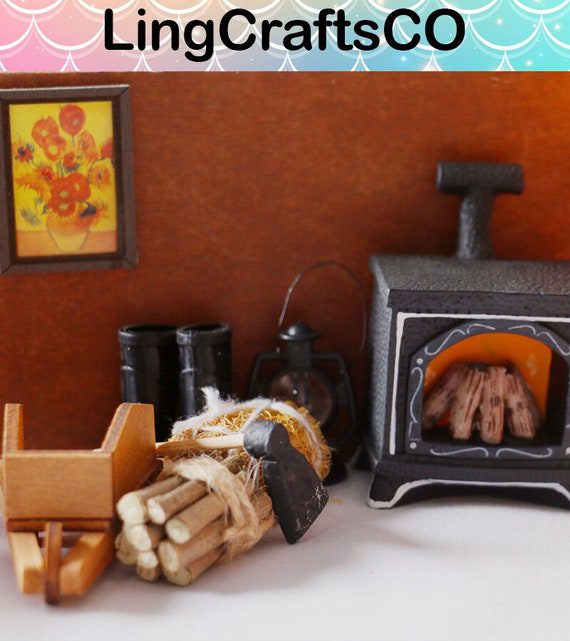 Dollhouse Miniature Firewood Collection