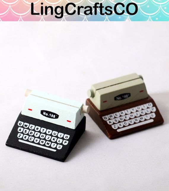 Miniature Wooden Typewriter