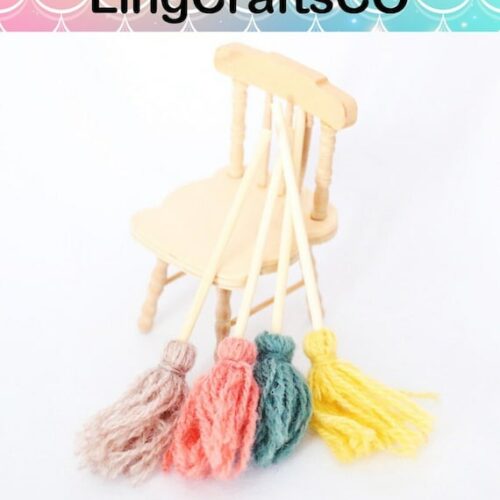 Miniature Colorful Wooden Mop