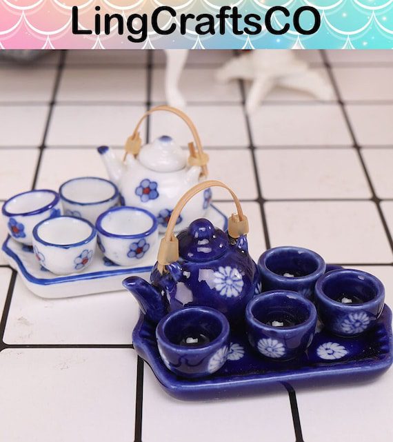 Miniature Ceramic Teapot Set
