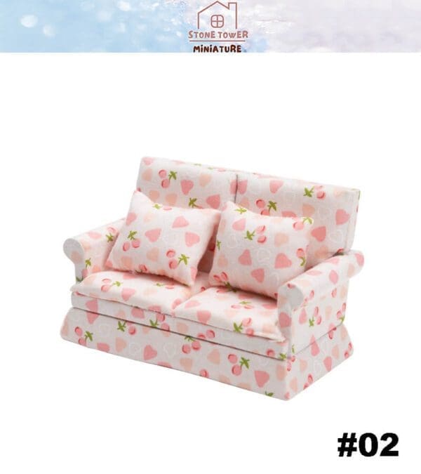 Miniature Pink Heart Sofa Chairs