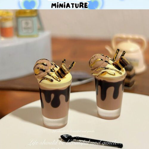 Miniature Coffee Ice Cream Food