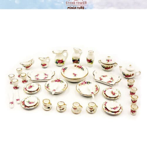 Miniature Porcelain Tableware Set