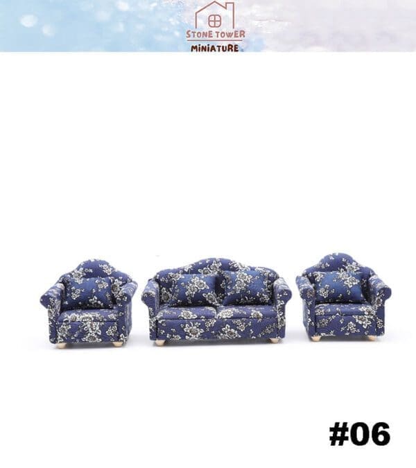 Miniature Blue Sofa Chairs